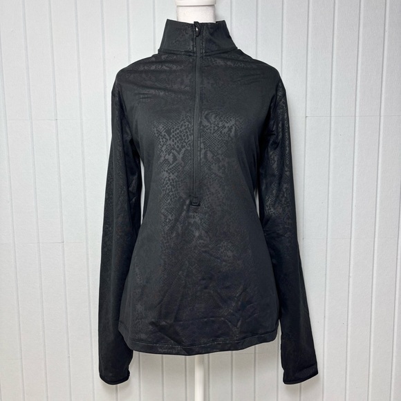 Nike Pro Dry Fit Half-zip Hyperwarm Black Patterned Sweatshirt size XL - Picture 1 of 13